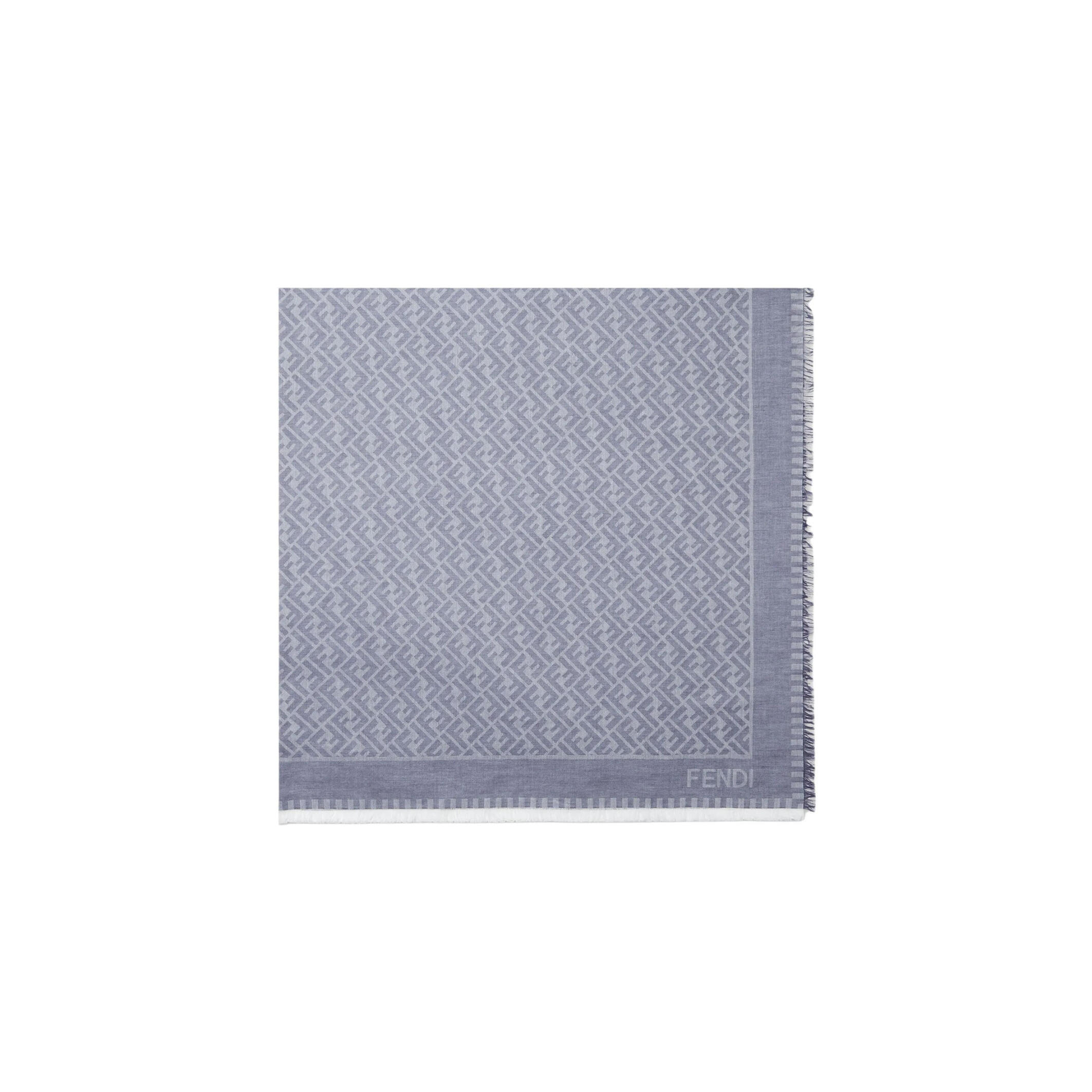 FENDI FF SHAWL BLUE SILK AND WOOL SHAWL FXT333AV9KF04V6 (140*140cm)